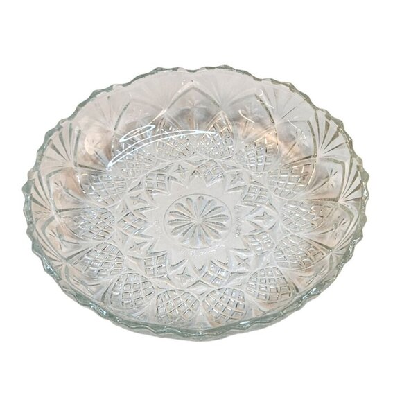 Rare! Vintage Indonesia, FNG PINEAPPLE STAR GLASS Bowl  5.5" diameter Great Cond - Picture 4 of 9